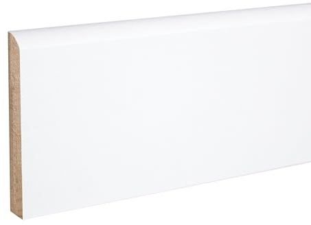PROVISTON | Sockelleiste | Abgerundetes Profil | 10 x 70 x 2000 mm | MDF foliert Weiß | Moderne Fußleiste | 20 Meter Sparpack