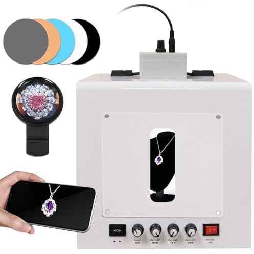 moupeaktain Mini Caja De Luz para Estudio Fotográfico, Caja De Luz De Metal para Fotografía, Disparo Eléctrico Giratorio De 360°, Caja De Luz LED para Fotografía con 3000-5500k Regulable,Tb30