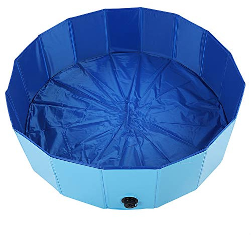 aqxreight Piscina de PVC para Perros Piscina Plegable Mascotas baño Mascotas bañera para Perros y Gatos Tres tamaños y Dos Colores Orificios de Drenaje en el Lateral