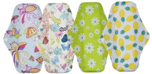 YOSADIER 4stücke Wiederverwendbare Waschbare Binden Damen Menstruationspads Aus Bambuskohle Langlebig Und Umweltfreundlich Einfach Zu Reinigen Und Komfortabel Für Monatszeit