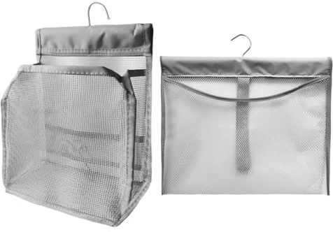 DUINIU Bolsa De Almacenamiento De 2 Piezas para Pinzas para La Ropa, Bolsa De Almacenamiento para Colgar, Bolsa De Almacenamiento para Acabado De Baño, Mediano.
