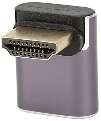 Yanmis 8K -adapter 90 Graders Rätvinklig Koppling med Indikatorlampa, Aluminiumlegering 2.1 48Gbps, Stöder 8K 60Hz 4K 120Hz, Dolby, EARC, Hängande Hål