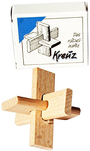 Das rätselhafte Kreuz - Mini Holz Puzzle Knobelspiel Geduldspiel Klassiker Minipuzzle