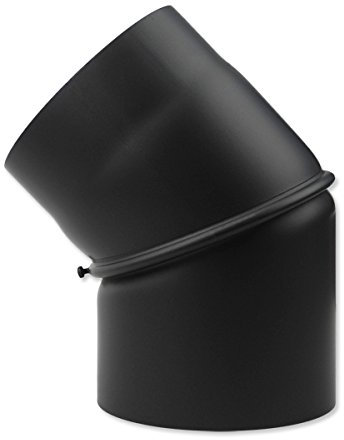Ofenrohr Bogen 180 mm 45° verstellbar Schwarz Kniebogen Knie
