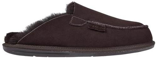 Vanuba Pantuflas de piel de cordero Awassi para hombre, hechas a mano, de piel natural, tallas 40 a 47 y 3 colores, marrón, 44 EU