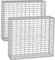 SONGMICS Gabion Baskets, Metal Gabion Cages with 5 x 10 cm Mesh for Stones, Galvanised, Garden Decor Wall Partition, 100 x 90 x 30 cm, Set of 2, Silver GGB293V1