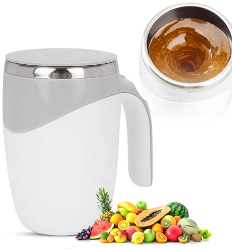 380ml Self Stirring Mug Electric Stainless Steel Auto Self Mixing Cup for Coffee Tea Milk Hot Chocolate Automatic Self Mixing Cup Home Office Travel Use