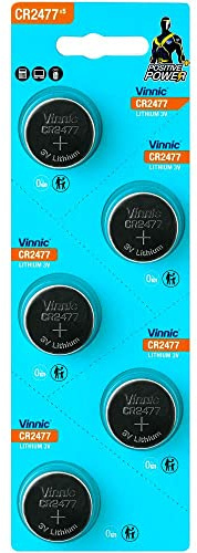 Vinnic CR2477, Lithium 3 V (Pack of 5)