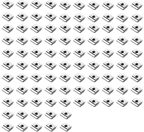 EYPINS 100x Nutensteine Nut 8 schwer Typ-B M6 Gleitmutter für Aluprofil 30x30, T-Nut Karbonstahl, Europäische M6-Gewinde Mutter Item Profil für Möbel, Hammerköpfe, Aluminium-Profile, Holzbearbeitung