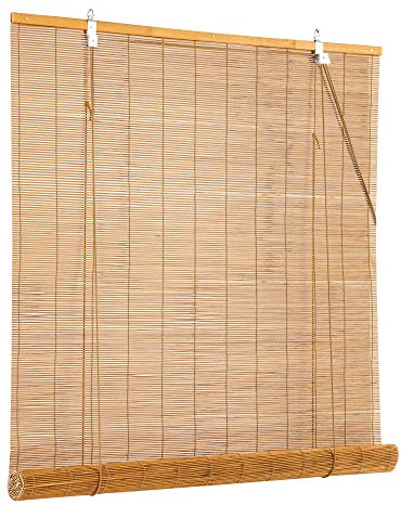 Cy.curtain bright Bambus-Jalousie, Bambus-Rollo für den Innenbereich, Jalousien aus Holz, Sonnenschutz und Privatsphäre, für Fenster und Tür, 120 x 175 cm