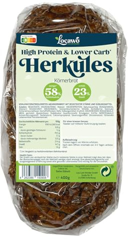 Locawo High Protein & Low Carb Körnerbrot | Eiweißbrot | Voller Weizengeschmack | Vegan | ideal für eine eiweißreiche, kalorien- und zuckerreduzierte Ernährung