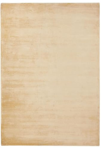 Teppich Viskose beige 160 x 230 cm einfarbig handgewebt Kurzflor Modern Gesi II