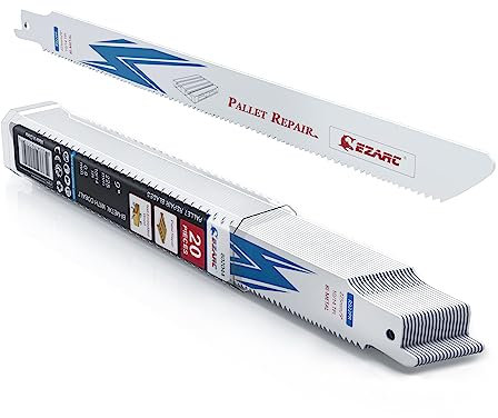 EZARC Reciprocating Saw Accessary Special for Pallet Repair, 225mm Bi-Metal Sawzall Accessary Set 10+/4TPI for Nail Embedded Wood (20-Pack)