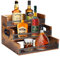 Weinständer, Flaschenregal,Weinschrank aus Holz mit Tablett, Mini Bar, 3-stufiges Barregal für Schnapsflaschen, 12-Flaschen Barschrank, Bar Display, l für Wein und Whiskey
