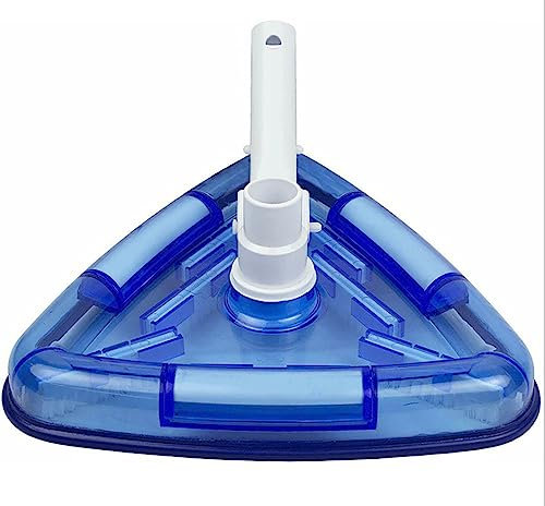 LoKori Dreieckiger Saugkopf, transparenter dreieckiger Blauer Vakuumkopf, Schwimmbad Vakuum Kopf Bürste Reinigungswerkzeug, für Schwimmbäder Fisch Teiche Wasser Pools