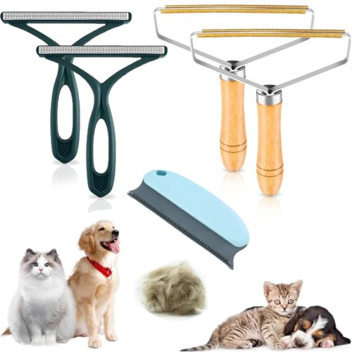 KOLZEMV Rasoir Anti Bouloche Manuel, Lot de 5 Brosse Chien Chat, rasoir anti bouloche, brosse anti poils animaux, brosse anti poil, Clean et Enleve Poils d Animaux, Pour Manteau Tissé, Tapis, Tricot