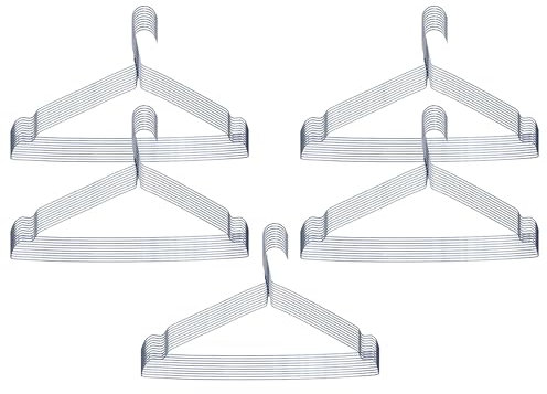BEDOMUS 50 Grucce in Metallo Cromato Robuste Antiscivolo e Sottili Appendiabiti Stampelle Ferro uso Guardaroba Armadio e per Lavanderia