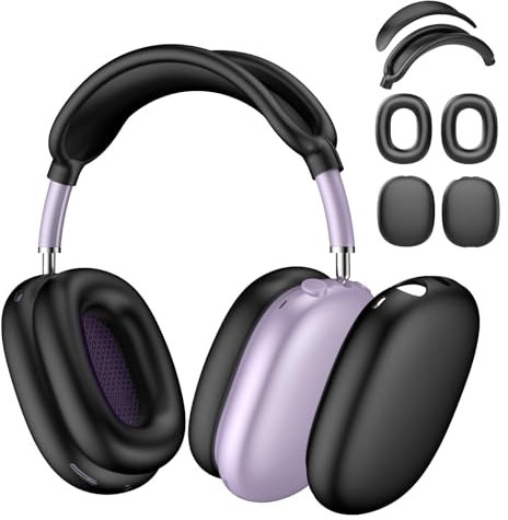 GlasFlength Funda e Silicona para Apple Airpods MAX, Almohadillas de Silicona Suave para Apple Airpods MAX Case Suave Diadema Cubierta Resistente A Los Arañazos Auriculares Accesorios Funda