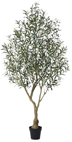 Verinatural Olivo Artificial Planta Artificial Grande 180 CM - UV Resistente 1638 Hojas Realistas Ramas Ajustables y 84 Frutas Árbol Artificial Interior Exterior - Hogar Salón Terraza para Decorativas