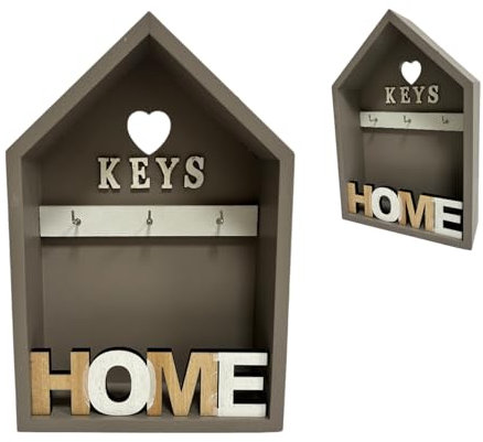 Armadietto Portachiavi in Legno Armadietto A Muro In Legno Per Chiavi con 3 Ganci Armadietto Chiavi Adatto anche a Chiavi Lunghe Cassetta Porta Chiavi da Muro Casetta da Parete Appendibile,Multicolore