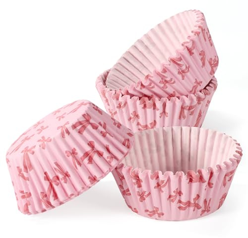 300st Rosa Rosettformar för Muffins, Mini Pappersformar Tårtdekorationer Rosettformar Muffins Coquette Födelsedagsdekorationer för Bakning Bröllop Babyshower Temafest