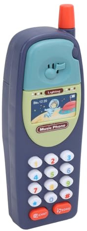 Sahgsa Teléfono de juguete para bebés, teléfono móvil para niños pequeños, lecciones de música, divertido teléfono de plástico para educación temprana y desarrollo de aprendizaje, caja fuerte para el
