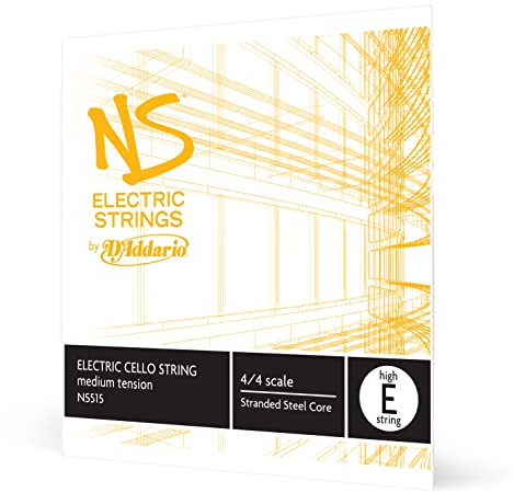 D'Addario NS Electric 4/4 Scale Medium Tension Single High E String for Cello