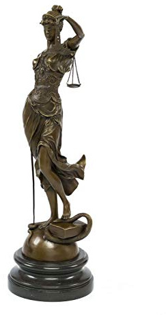 Scultura decorativa Justitia in bronzo figura stile antico - XL 63cm
