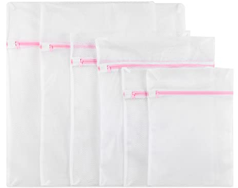 Mesh Laundry Bags, GOFRIEND Reusable and Durable Zippered Washing Machine Wash Bags Large Fine Mesh Bag for Delicates Blouse, Hosiery, Underwear, Bra, Lingerie Baby Clothes (6 SET)