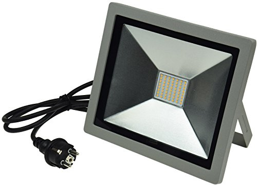 LED Fluter Aussenstrahler Flutlicht 50Watt IP44 Aussen Scheinwerfer - 1,5m Kabel mit Schutzkontaktstecker Licht 4000k / Neutralweiss