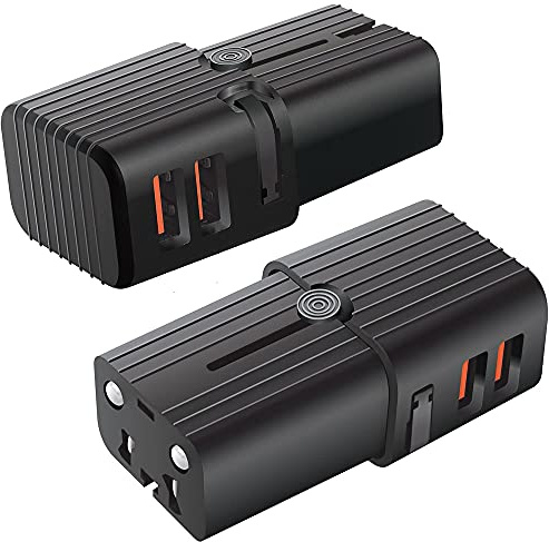 Dual Universal USB Adapter Works for Alcatel Cinch for Worldwide Power and Travel Between US/EU/CN/AUS/NZ/UK