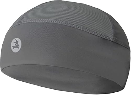 EMPIRELION Cooling Skull Cap for Men Women, Low-Profile Cycling Helmet Liner, UPF 30+ Sun Protection, Moisture Wicking Running Beanie, Breathable Summer Sports Cap for Cycling, Running, Gym Charcoal