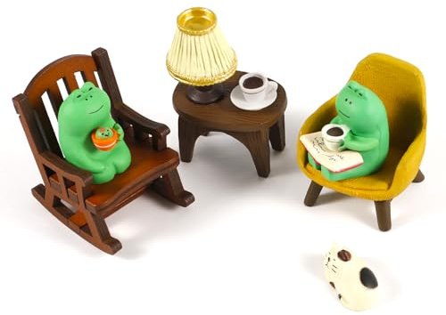 lasuroa 6pcs Miniature Frog Figurines, Cute Resin Frog Statue Funny Frog Sculpture Frog Decoration for Indoor Desktop Garden Bedroom Decoration