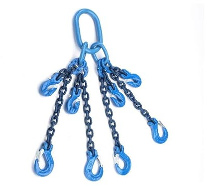 Joma-Tech 4-Strang Anschlagkette 4m GK10 10mm blau mit Sicherheitshaken verkürzbar