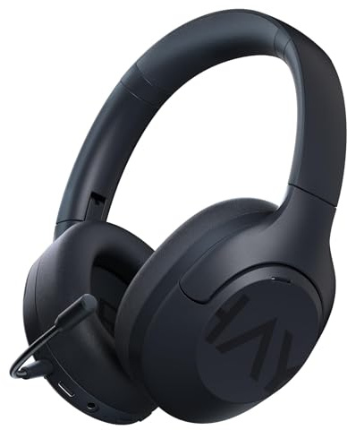 HAYLOU Cuffie Bluetooth S30 Pro con cancellazione del rumore, audio ad alta risoluzione LDAC, 5 microfoni HD, 80 ore di riproduzione, equalizzatore personalizzato tramite app, connessione multipunto