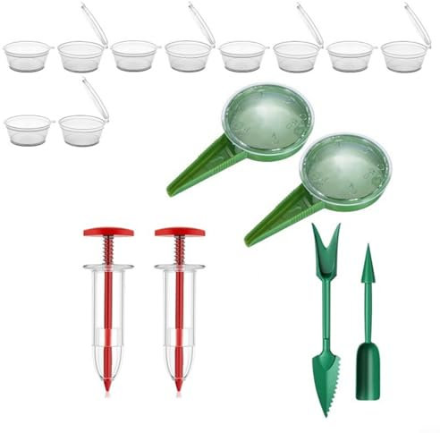 Kleinstreuer Mini Streuer Gartenwerkzeug Set Handaussaat Spender manuelles Dibber Widger Set(B)