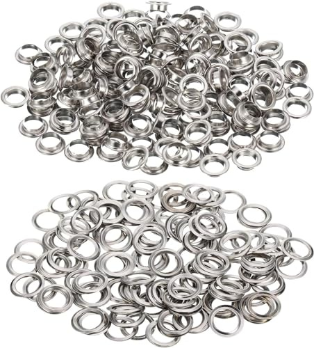 LetCart Trousse à œillets Outils 10mm Metal Ensembles Oeillets 2000 Set Kit de Grommets Eyelets Kit, Oeillet Couture pour Toile/Cuir/Bannière/Rideaux/Vêtement (12 mm)