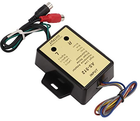 Line-Ausgangskonverter, Convertidor De Alta Y Baja Car Audio ABS Line-Ausgangskonverter für Subwoofer mit 2-Kanal-Leitung für Car Audio