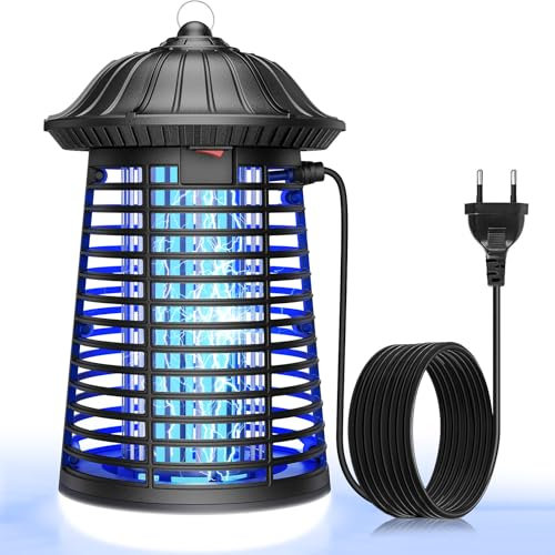 Lampe Anti Moustique, 20W 4200V Anti Moustique Electrique avec LED Lampe, IP68 Étanche Appareil Tue Insectes Interieur Exterieur pour Moustiques, Mouches, Mouches à Fruits, Mites