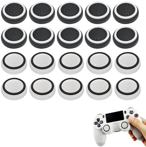 MNYXIS 20 Pezzi Cappucci per Joystick Grip,Tappi Pulsanti per Grip,Joystick di Ricambio in Silicone,Copertura Tappi Thumbstick,Accessorio da Gioco Nero,Per PS5,PS4,Xbox 360 e Altri Controller