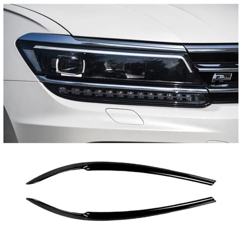 Splitter Paraurti Anteriore Auto Per VW Per Tiguan MK2 R Per Line T TDI 2017-2023 Fari Anteriori Palpebre Sopracciglia Strisce Copertura Adesivi Spoiler Kit Carrozzeria Spoiler(B Gloss Black)