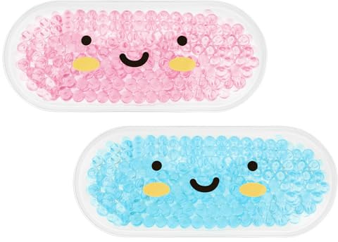 AYBUY kyldynor barn med giftfri gel, 2 stycken kylbatterier barn kallt varmt | Kyllakku-gel för bucklor, insektsbett, kylpack barn (rosenröd blå) kylkuddar giftfria