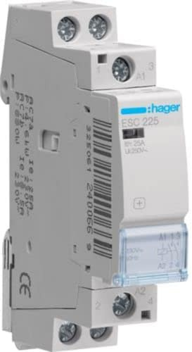 Hager esc225s Contacteur Silencieux, 25 A, 2 Na, 230 V