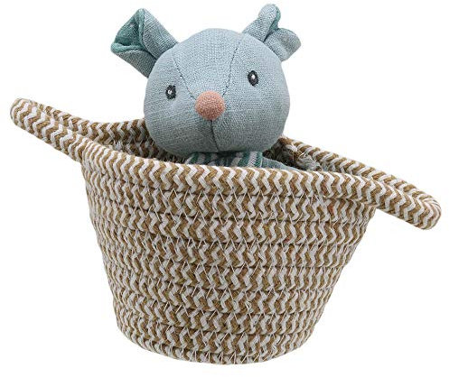 Wilberry - Pets in Baskets - Mouse Soft Toy - WB001806, Blue