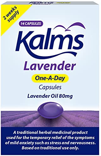 Kalms Lavender - One-a-day - 14 capsules - A Traditional Herbal Medicinal Product Used for the Temporary Relief of the Symptoms of Mild Anxiety Such as Stress and Nervousness