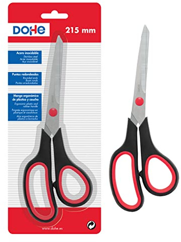 DOHE - Schere aus Kunststoff und Gummi. 21 cm Schwarz/Rot