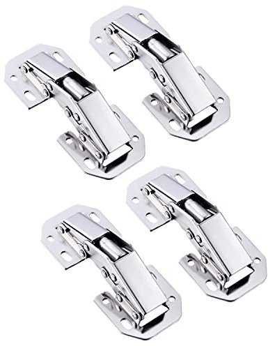 Qrity 4 PCS Kitchen Cabinet 90° Door Hinges Concealed Cupboard Door Hinges - No Slot Required - Easy to Install