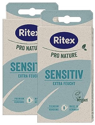 Ritex Pro Nature Sensitiv Kondome - natürlich extra feucht - nachhaltig fair Made in Germany, 16 Stück