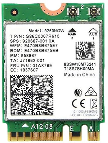 HighZer0 Electronics AC 9260 802.11ac M.2 Bluetooth 5.1 Legacy Network Card | WiFi 5 up to 1.73Gbps, MU-MIMO | Compatible with Intel, AMD, Linux & Windows 10/11 | 9260NGW WiFi Adapter