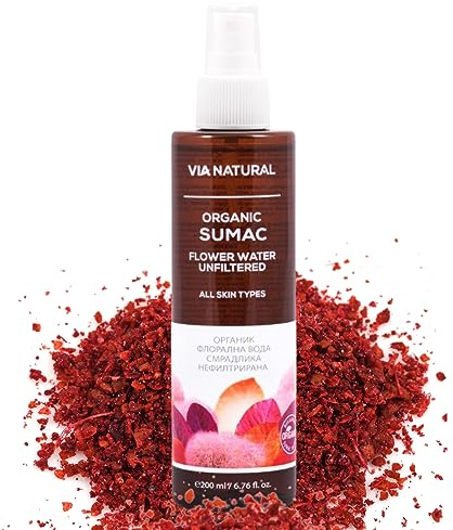 Biofresh cosmetics Acqua di fiori non filtrata per viso, corpo e capelli, detergente viso, tonico viso, detergente viso pelle grassa e per la pelle mista, skincare 200ml (Sommacco, 200ml)